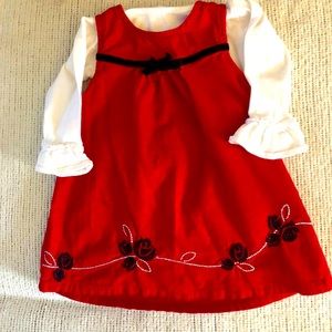 Baby infant size 18 months holiday corduroy dress